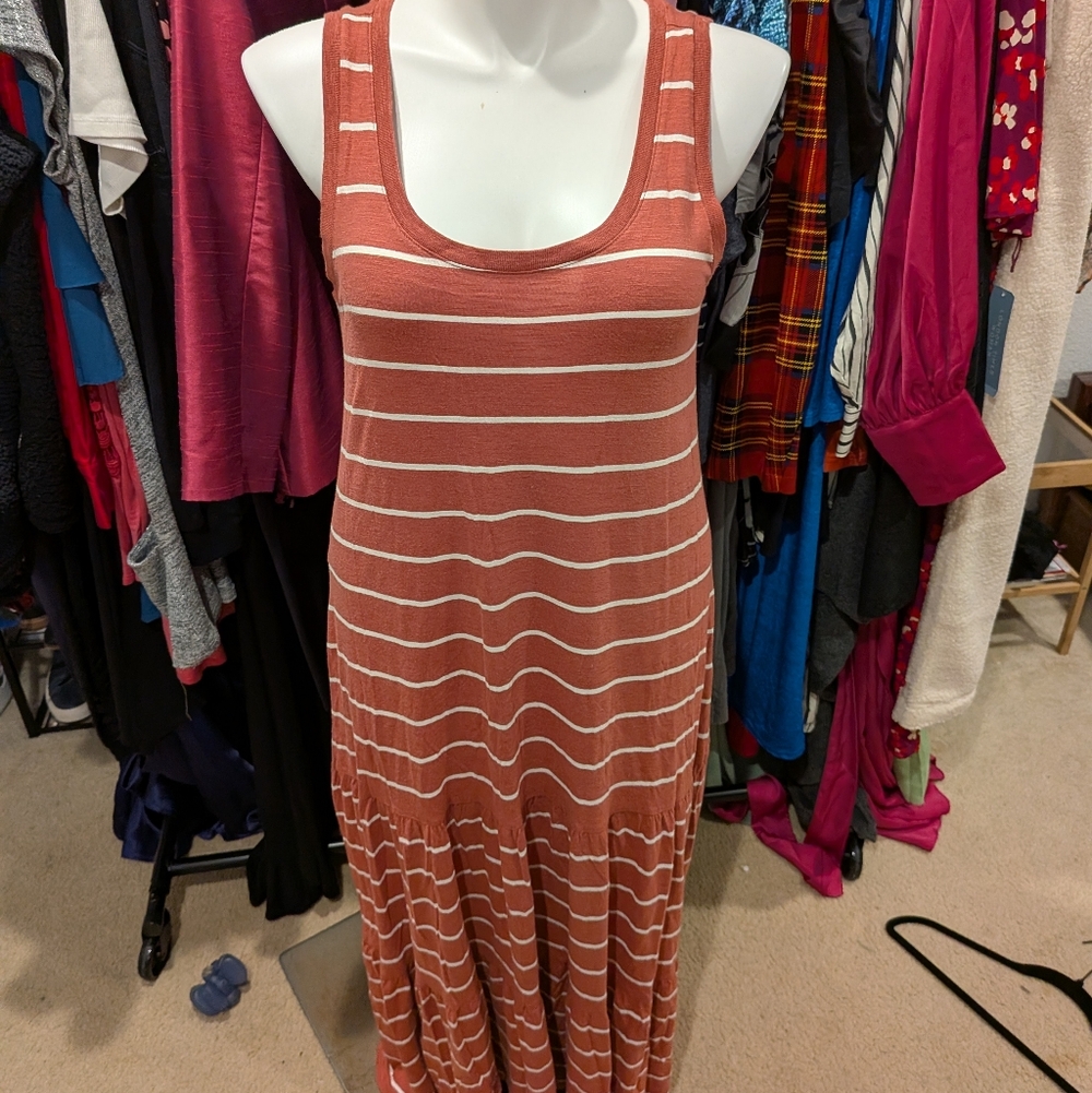 Gap Striped Sleeveless Maxi Dress - L